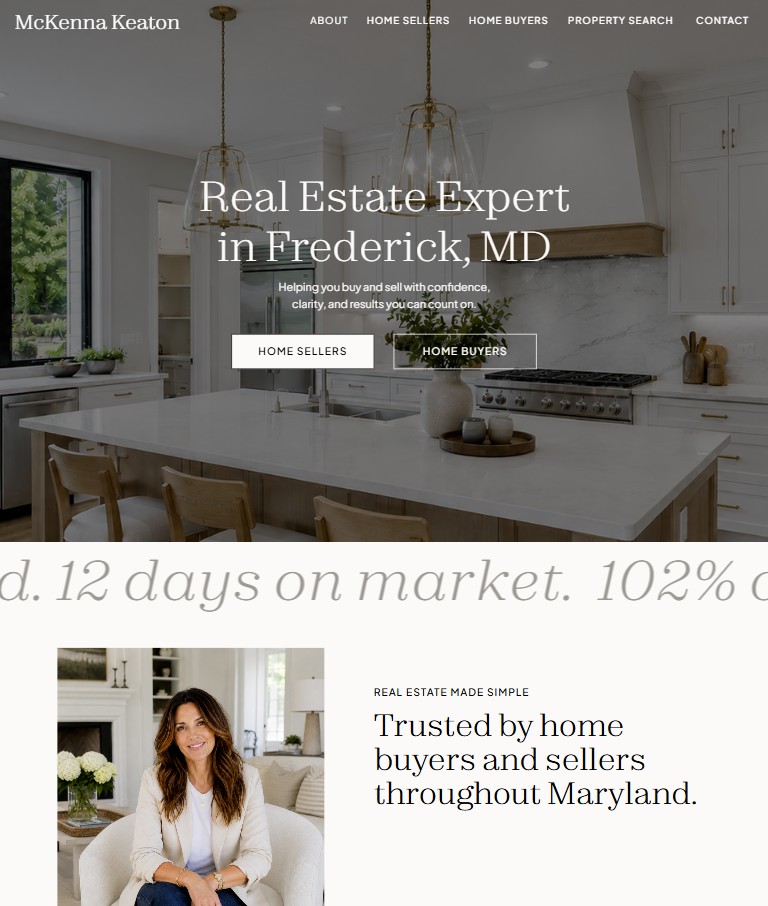 mckenna keaton showit website template for real estate agents